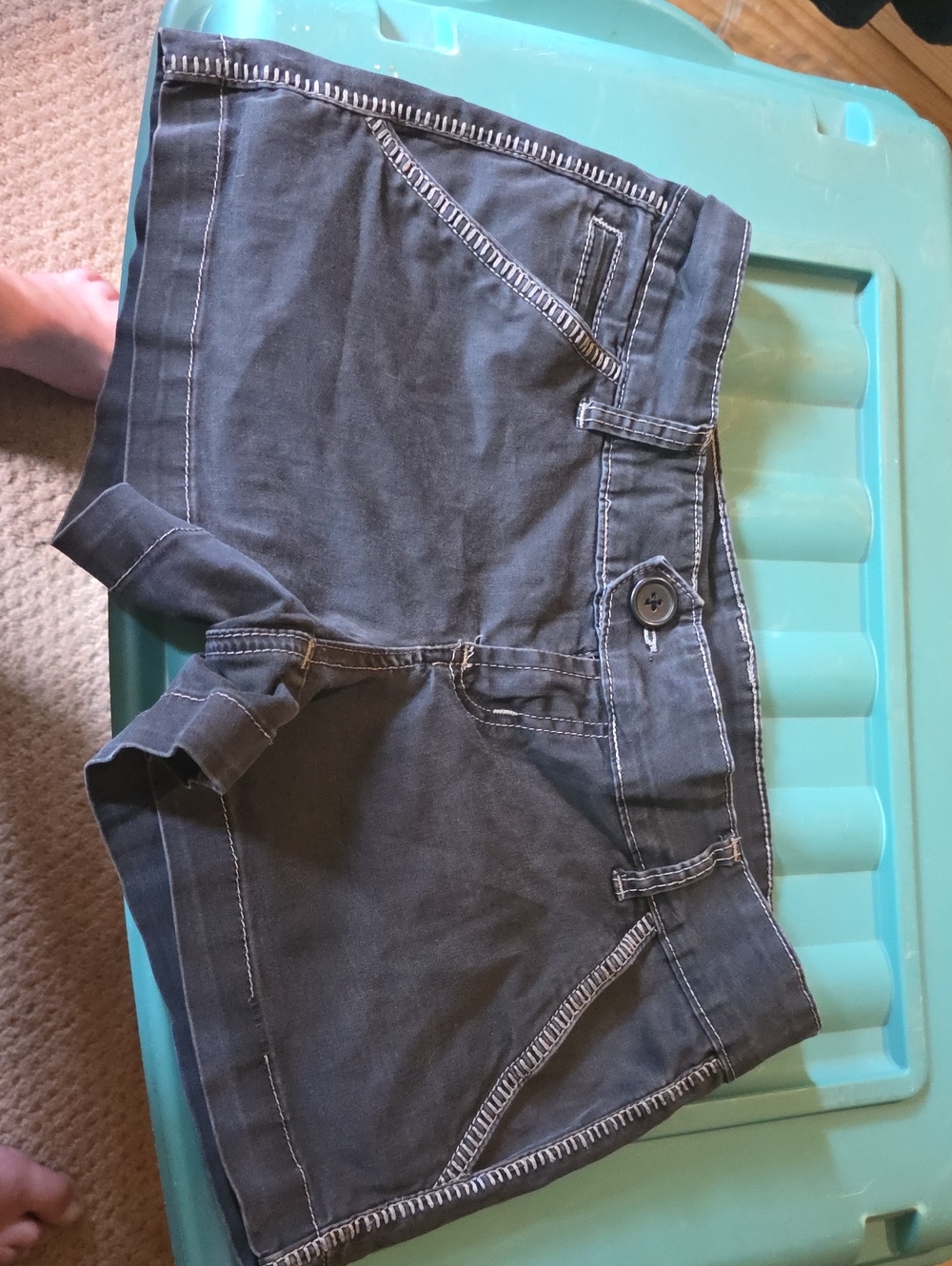 Vanity Charcoal Gray Women's Casual Shorts with Contrast Stitching